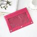 3 Ring Zipper Pencil Pouch 2PCS Colorful Fabric Pencil Case Sturdy and Durable Binder Pouch with Clear Window Suitable for Office Workers/Students(Rose Red)