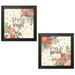 Gango Home Decor Shabby-Chic Gorgeous IV & Gorgeous V by Janelle Penner (Ready to Hang); Two 12x12in Black Framed Prints