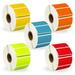 50 Rolls Zebra Compatible Color 2x1 Ten of Each Roll: RED GREEN YELLOW BLUE ORANGE. 1 300 Blank Labels per Roll