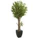 Nearly Natural 6.5 Olive Artificial Tree in Black Planter Green