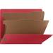 Nature Saver Letter Recycled Classification Folder - 8 1/2 x 11 - End Tab Location - 2 Divider(s) - Bright Red - 100% Recycled - 10 / Box | Bundle of 2 Boxes