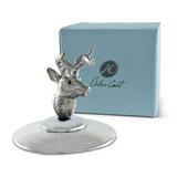 Arthur Court Deer Napkin Weight or Office Paperweight for Outdoor Napkin Paper Towel Holder Metal One Size Silver Base 3.75 Inch Diameter
