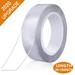 Nano Tape Double Sided Tape Heavy Duty (236IN/19.7FT) Removable Clear Sticky Adhesive Tape Reusable Washable Multipurpose Mounting Tape Gel Grip Tape Carpet Tape for Home Office Car Poster Wall