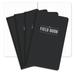 Elan Publishing Company Field Notebook / Journal - 5 x8 - Black - Dot Graph Memo Book - Pack of 4 - ELAN-58-002B