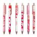 6pcs Pure Retractable Rolling Ball Gel Ink Pens Quick Dry Ink Pens Pink Cartoon Kawaii Smooth Writing for School Office Home Pens Black Ink