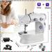 Mini Electric Sewing Machine 2 Speed Portable Desktop Handheld Household with LED Light (US)