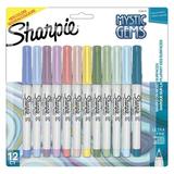 Sharpie Mystic Gems Permanent Markers - Ultra Fine Marker Point - Multi - 12 / Pack | Bundle of 5