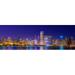 Chicago skyline with Cubs World Series lights night Lake Michigan Chicago Cook County Illinois USA Poster Print by Panoramic Images (18 x 6)