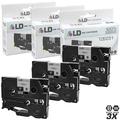 LD Compatible Laminated Label Tape Replacement for TZe231 0.47 in x 26.2 ft (Black on White 3-Pack)