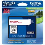 Genuine Brother 3/4 (18mm) Red on White TZe P-touch Tape for Brother PT-2730 PT2730 Label Maker