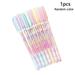 5 Pcs 0.8mm Colorful Ballpoint Gel Pens 6 Color In 1 Assorted Colors Student Pen