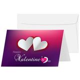 Jumbo Happy Valentineâ€™s Day Cards and Envelopes Beautiful and Romantic Love White Hearts Greetings for Husband Wife Boyfriend or Girlfriend | 8.5 x 5.5â€� (When Folded) | 2 Per Pack