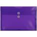 JAM Paper & Envelope Plastic Envelopes 9.8x14.5 12/Pack Purple Button String Legal Booklet