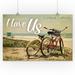 Carlsbad California - Bicycles & Beach Scene - I Love Us - Lantern Press Photography (16x24 Giclee Gallery Print Wall Decor Travel Poster)