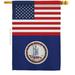 Americana Home & Garden 28 x 40 in. USA Virginia American State Vertical House Flag with Double-Sided Decorative Banner Garden Yard Gift