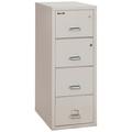 FireKing Four-Drawer Vertical Safe-In-A-File Cabinet 31 Depth Legal Size 1-Hour Fireproof Impact Rated Cabinet High-Security Keylock ETL Verified 30 Minute Protection for Media Files Platinum