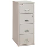 FireKing Four-Drawer Vertical Safe-In-A-File Cabinet 31 Depth Legal Size 1-Hour Fireproof Impact Rated Cabinet High-Security Keylock ETL Verified 30 Minute Protection for Media Files Platinum