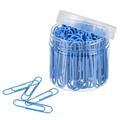 Uxcell Paper Clips 2 Inch Vinyl Coated with Box for Office Home Blue Count 100