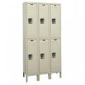 Hallowell U3258-2A-PT Hallowell Premium Locker 36 in. W x 15 in. D x 78 in. H 729 Parchment Double Tier 3-Wide Assembled