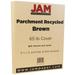 JAM Parchment 65lb Cardstock 8.5 x 11 Coverstock Brown Recycled 250 Sheets/Ream