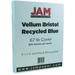 JAM Paper & Envelope Vellum Bristol Cardstock 8.5 x 11 250 per Pack 67lb Blue