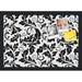 PinPix 20x14 Custom Cork Bulletin Board Floral Black Leaf Poster Board Has a Fabric Style Canvas Finish Framed in Floral Black Leaf by ArtToFrames (PinPix-180)