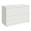 Hirsh 42 Inch Wide 2 Drawer Metal Lateral File Cabinet for Home and Office Holds Letter Legal and A4 Hanging Folders White