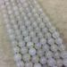 8mm Natural White Agate Smooth Glossy Round/Ball Shaped Beads With 1.5mm Holes - 7.25 Strand (Approx. 23 Beads) - LARGE HOLE BEADS