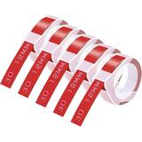 GREENCYCLE 5PK Compatible for Dymo 3D Plastic Embossing Labels 521202 White on Red Label Tape 12mm 1/2 x 3m 9.8 Use in Organizer Xpress Office Matte II Magazine Maker Motex Label Maker