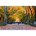 New York City New York Central Park in Autumn (36x54 Giclee Gallery Art Print Vivid Textured Wall Decor)