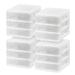 IRIS USA Small 3-Drawer Desktop Organizer 4 Pack Stackable for Office School Stationary Makeup Organizer Bathroom Utility White