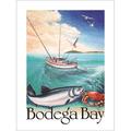 Bodega Bay Poster - Wine Country Posters Bodega Bay Art Sonoma County California Coastal Beach WCP-767 (18x24 Art Print Wall Decor Travel Poster)