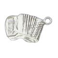 Sterling Silver 24 .8mm Box Chain 3D Accordian Musical Instrument Pendant Necklace