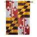 America Forever Maryland State Flag 28 x 40 Inch Double Sided Outdoor Yard Decorative USA Vintage Wood State of Maryland House Flag Made in the USA
