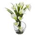 Nearly Natural 15.5 Calla Lily and Grass Artificial Flower Arrangement in Vase Red