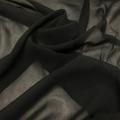 100% Pure Silk Georgette Chiffon Fabric 44 Wide BTY Drape Blouse Dress Craft (Black)