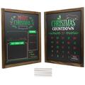 Excello Global Products Wooden Chalkboard 13 by 17 in Photo Frame Christmas Decoration with White Chalks Version 2 Set of 2 Boards - EGP-HD-0239