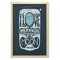 I Love You Wall Art with Frame Space Galaxy Style Romantic Message with Stars and Arrow Effects Hand Drawn Printed Fabric Poster for Bathroom Living Room 23 x 35 Dark Blue White by Ambesonne