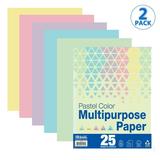 BAZIC 25 Sheets Pastel Color Multipurpose Paper 8.5 x11 Colored Copy Paper Fax Laser Printing (25/Pack) 2-Packs