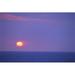 Sunset Over Calm Ocean Sun Ball In Purple Sky Vog (Volcanic Smog) Horizon A29G Poster Print (19 x 12)