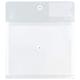 JAM Paper & Envelope Plastic Envelopes 12.8x10.5x1.5 24/Pack Clear w/ 2 Dividers Button String