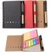 3 Packs Spiral Notebook Steno Pads Lined Notepad with Pen in Holder Sticky Notes Page Marker Colored Tabs Flags