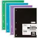 Mead 1 Subject Wide Ruled Spiral Notebook - 70 Sheets - 140 Pages - Spiral Bound - 3 Hole(s) - 10 1/2 x 8 - 10 x 8 0.5 - White Paper - Assorted Cover - Durable Cover Bleed Res | Bundle of 5