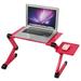 Shi Le Yi Laptop Table Foldable Laptop Table Vented Lap Workstation Desk Protable Adjustable Aluminum Laptop Desk With Mouse Tray(Red)