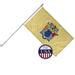 New Jersey State Flag and 6ft Flagpole with Wall Mounting Bracket - 3ft x 5ft Knitted Polyester Flag State Flag Collection Flag Printed in The USA