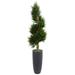 Nearly Natural 6ft. Spiral Cypress Artificial Tree in Cylinder Planter UV Resistant (Indoor/Outdoor)