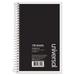 5PK Universal Wirebound Notebook 3 Subject Medium/College Rule Black Cover 9.5 x 6 120 Sheets (66410)