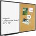 JILoffice Combo Board 36 x 24 Magnetic White Board & Bulletin Corkboard Combination with 10 Push Pins