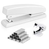 Deli Stapler Desktop Stapler Office Stapler 20 Sheet Capacity Includes 1000 Staples and Staple Remover White