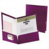 Oxford Two-Pocket Laminated Folder 100-Sheet Capacity Metallic Purple